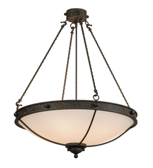 Meyda Lighting Freya 30" 6-Light Coffee Bean Semi-flush Mount Ceiling Light With Beige Statuario Idalight Shade Glass