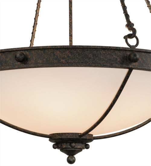 Meyda Lighting Freya 30" 6-Light Coffee Bean Semi-flush Mount Ceiling Light With Beige Statuario Idalight Shade Glass