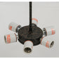Meyda Lighting Freya 30" 6-Light Coffee Bean Semi-flush Mount Ceiling Light With Beige Statuario Idalight Shade Glass