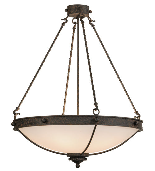 Meyda Lighting Freya 30" 6-Light Coffee Bean Semi-flush Mount Ceiling Light With Beige Statuario Idalight Shade Glass