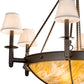 Meyda Lighting Freya 36" 10-Light Cafe Noir Chandelier With White Linen Textrene & Travertine Idalight Shade Glass