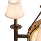 Meyda Lighting Freya 36" 10-Light Cafe Noir Chandelier With White Linen Textrene & Travertine Idalight Shade Glass
