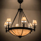 Meyda Lighting Freya 37" 10-Light Costello Black Chandelier With Fleshtone Idalight And Eggshell Textrene Shade