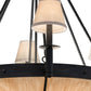 Meyda Lighting Freya 37" 10-Light Costello Black Chandelier With Fleshtone Idalight And Eggshell Textrene Shade