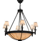 Meyda Lighting Freya 37" 10-Light Costello Black Chandelier With Fleshtone Idalight And Eggshell Textrene Shade