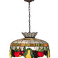 Meyda Lighting Fruit 175747 20" 3-Light Mahogany Bronze Pendant Light With Multi-Colored Shade Glass