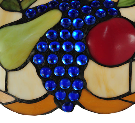 Meyda Lighting Fruit 20" 3-Light Mahogany Bronze Pendant Light With Multi-Colored Shade Glass