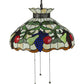 Meyda Lighting Fruit 20" 3-Light Mahogany Bronze Pendant Light With Multi-Colored Shade Glass