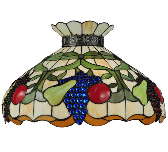 Meyda Lighting Fruit 20" 3-Light Mahogany Bronze Pendant Light With Multi-Colored Shade Glass