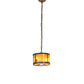 Meyda Lighting Fulton 10" 3-Light Dark Burnished Antique Copper Winter Pine Pendant Light With Amber Mica Shade Glass