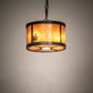 Meyda Lighting Fulton 10" 3-Light Dark Burnished Antique Copper Winter Pine Pendant Light With Amber Mica Shade Glass