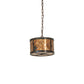 Meyda Lighting Fulton 10" 3-Light Dark Burnished Antique Copper Winter Pine Pendant Light With Amber Mica Shade Glass