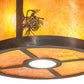 Meyda Lighting Fulton 10" 3-Light Dark Burnished Antique Copper Winter Pine Pendant Light With Amber Mica Shade Glass