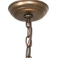 Meyda Lighting Fulton 10" 3-Light Dark Burnished Antique Copper Winter Pine Pendant Light With Amber Mica Shade Glass