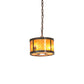 Meyda Lighting Fulton 10" 3-Light Dark Burnished Antique Copper Winter Pine Pendant Light With Amber Mica Shade Glass