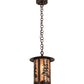 Meyda Lighting Fulton 10" Aged Copper Great Pines Pendant Light With Silver Mica Shade Glass
