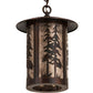 Meyda Lighting Fulton 10" Aged Copper Great Pines Pendant Light With Silver Mica Shade Glass