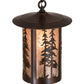 Meyda Lighting Fulton 10" Aged Copper Great Pines Pendant Light With Silver Mica Shade Glass
