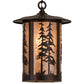 Meyda Lighting Fulton 10" Aged Copper Great Pines Pendant Light With Silver Mica Shade Glass