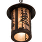 Meyda Lighting Fulton 10" Aged Copper Great Pines Pendant Light With Silver Mica Shade Glass