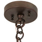 Meyda Lighting Fulton 10" Aged Copper Great Pines Pendant Light With Silver Mica Shade Glass