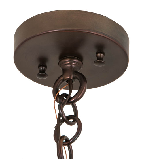 Meyda Lighting Fulton 10" Aged Copper Great Pines Pendant Light With Silver Mica Shade Glass