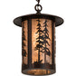 Meyda Lighting Fulton 10" Aged Copper Great Pines Pendant Light With Silver Mica Shade Glass