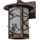 Meyda Lighting Fulton 10" Antique Copper Alpine Solid Mount Wall Sconce With White Shade Glass
