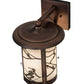 Meyda Lighting Fulton 10" Antique Copper Alpine Solid Mount Wall Sconce With White Shade Glass