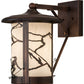 Meyda Lighting Fulton 10" Antique Copper Alpine Solid Mount Wall Sconce With White Shade Glass