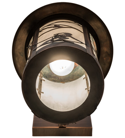 Meyda Lighting Fulton 10" Antique Copper Alpine Solid Mount Wall Sconce With White Shade Glass