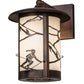 Meyda Lighting Fulton 10" Antique Copper Alpine Solid Mount Wall Sconce With White Shade Glass