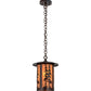 Meyda Lighting Fulton 10" Antique Copper Great Pines Pendant Light With Ambra Siena Idalight Shade Glass