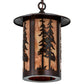 Meyda Lighting Fulton 10" Antique Copper Great Pines Pendant Light With Ambra Siena Idalight Shade Glass