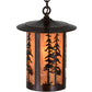 Meyda Lighting Fulton 10" Antique Copper Great Pines Pendant Light With Ambra Siena Idalight Shade Glass