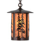 Meyda Lighting Fulton 10" Antique Copper Great Pines Pendant Light With Ambra Siena Idalight Shade Glass