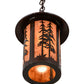 Meyda Lighting Fulton 10" Antique Copper Great Pines Pendant Light With Ambra Siena Idalight Shade Glass
