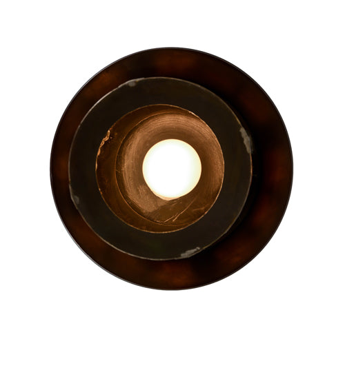 Meyda Lighting Fulton 10" Antique Copper Great Pines Pendant Light With Ambra Siena Idalight Shade Glass