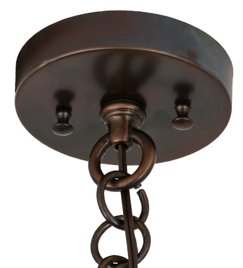 Meyda Lighting Fulton 10" Antique Copper Great Pines Pendant Light With Ambra Siena Idalight Shade Glass