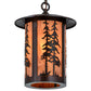 Meyda Lighting Fulton 10" Antique Copper Great Pines Pendant Light With Ambra Siena Idalight Shade Glass