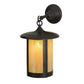 Meyda Lighting Fulton 10" Brown Hanging Wall Sconce With Beige Iridescent Shade Glass