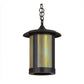 Meyda Lighting Fulton 10" Brown Pendant Light With Beige Iridescent Shade Glass