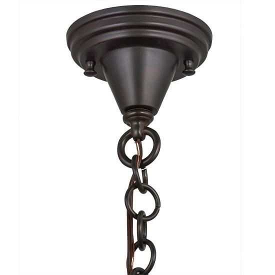 Meyda Lighting Fulton 10" Brown Pendant Light With Beige Iridescent Shade Glass