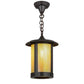 Meyda Lighting Fulton 10" Brown Pendant Light With Beige Iridescent Shade Glass