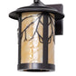 Meyda Lighting Fulton 10" Craftsman Brown Branches Wall Sconce With Beige Art Shade Glass