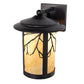Meyda Lighting Fulton 10" Craftsman Brown Branches Wall Sconce With Beige Art Shade Glass