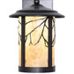 Meyda Lighting Fulton 10" Craftsman Brown Branches Wall Sconce With Beige Art Shade Glass