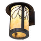 Meyda Lighting Fulton 10" Craftsman Brown Branches Wall Sconce With Beige Art Shade Glass