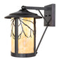 Meyda Lighting Fulton 10" Craftsman Brown Branches Wall Sconce With Beige Art Shade Glass