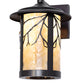 Meyda Lighting Fulton 10" Craftsman Brown Branches Wall Sconce With Beige Art Shade Glass